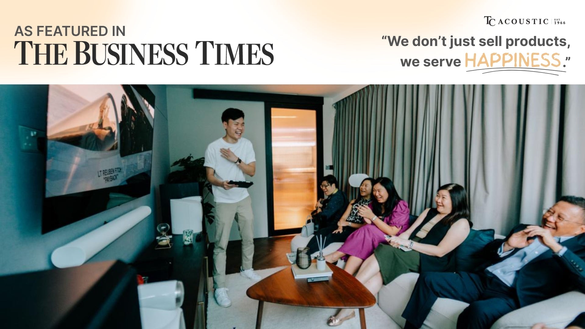 TC Acoustic Featured in Business Times: Reuben Goh Celebrated for Living Out Customer-First Retail Experience